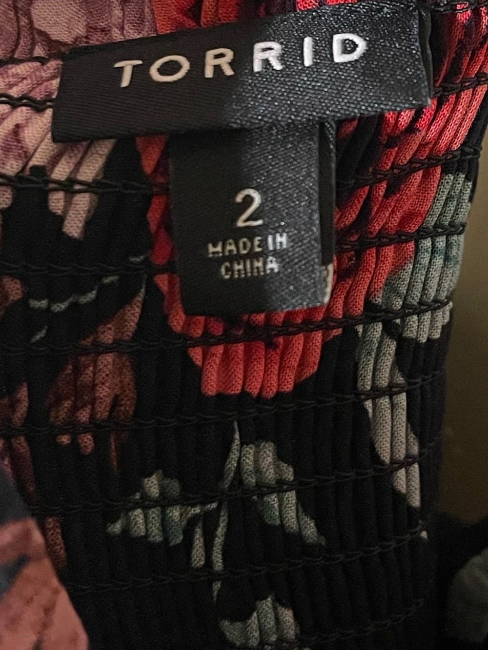 Torrid Black Floral Sundress with Red & Pink Roses Sz 2 (2X-18/20) - Picture 5 of 6